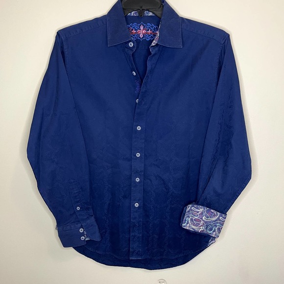 Robert Graham Other - Robert Graham Mens Button Up Shirt | Blue Purple | Embossed Pattern Paisley | M
